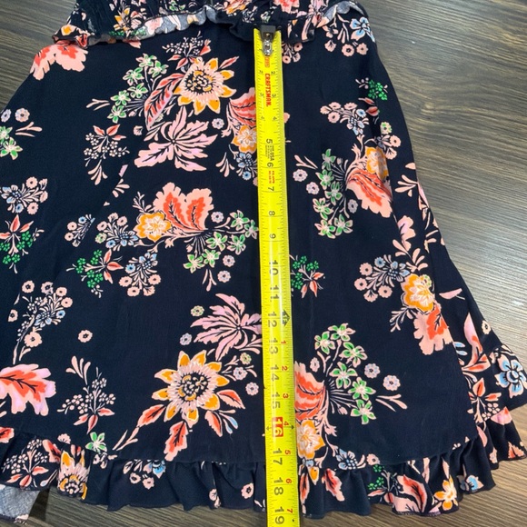 Free People Cord Looking Glass Mini Dress in Navy Floral Size S Cottagecore Boho - Picture 3 of 6